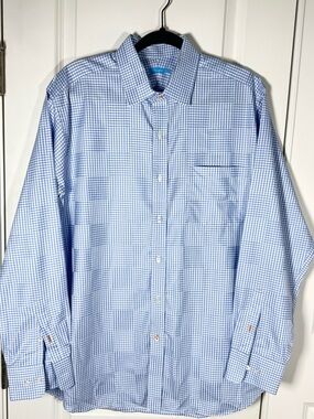 J.McLaughlin Plaid Button Up Shirt Men’s L Preppy Coastal Resort Cotton Summer